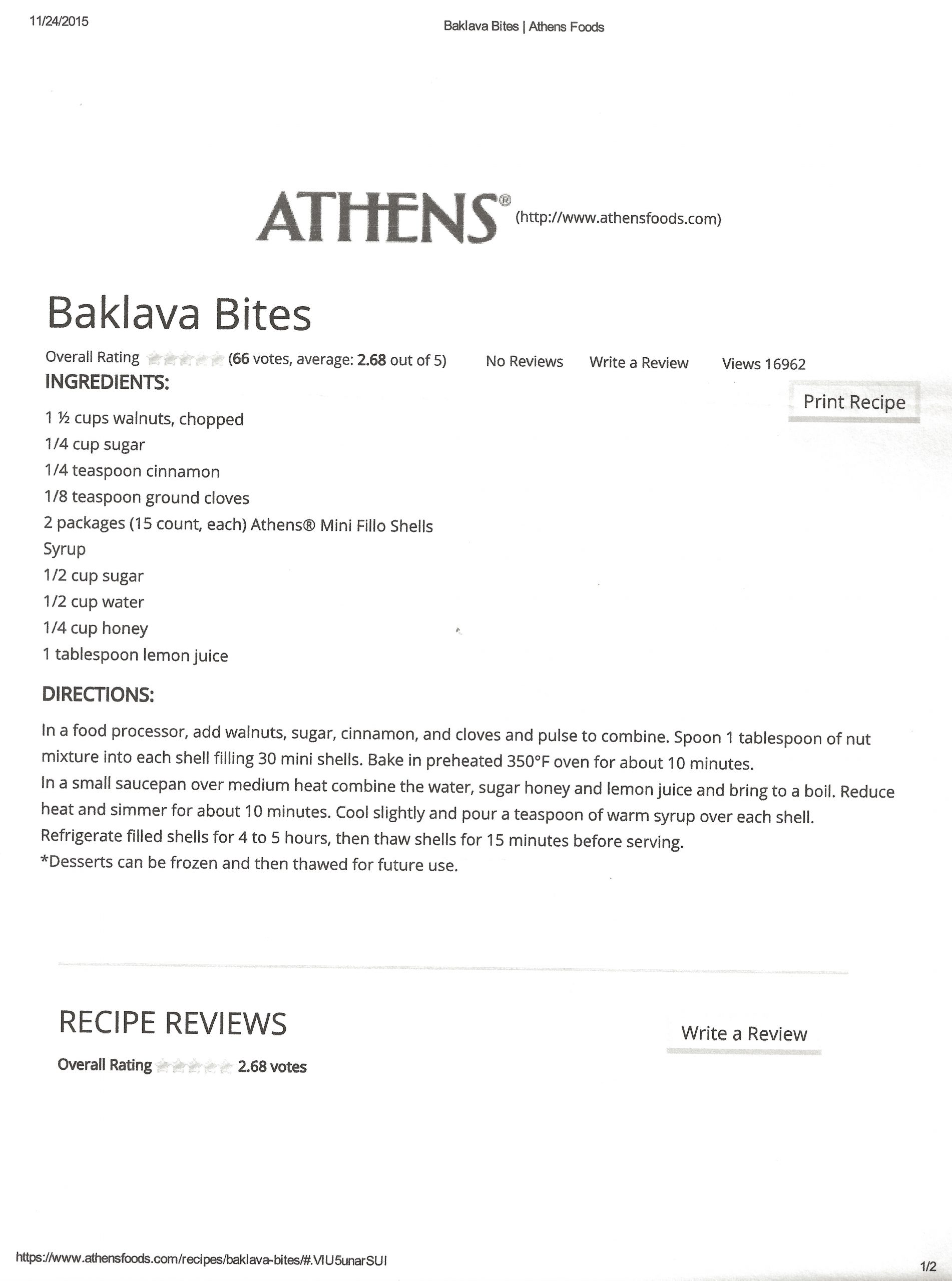 Baklava Bites