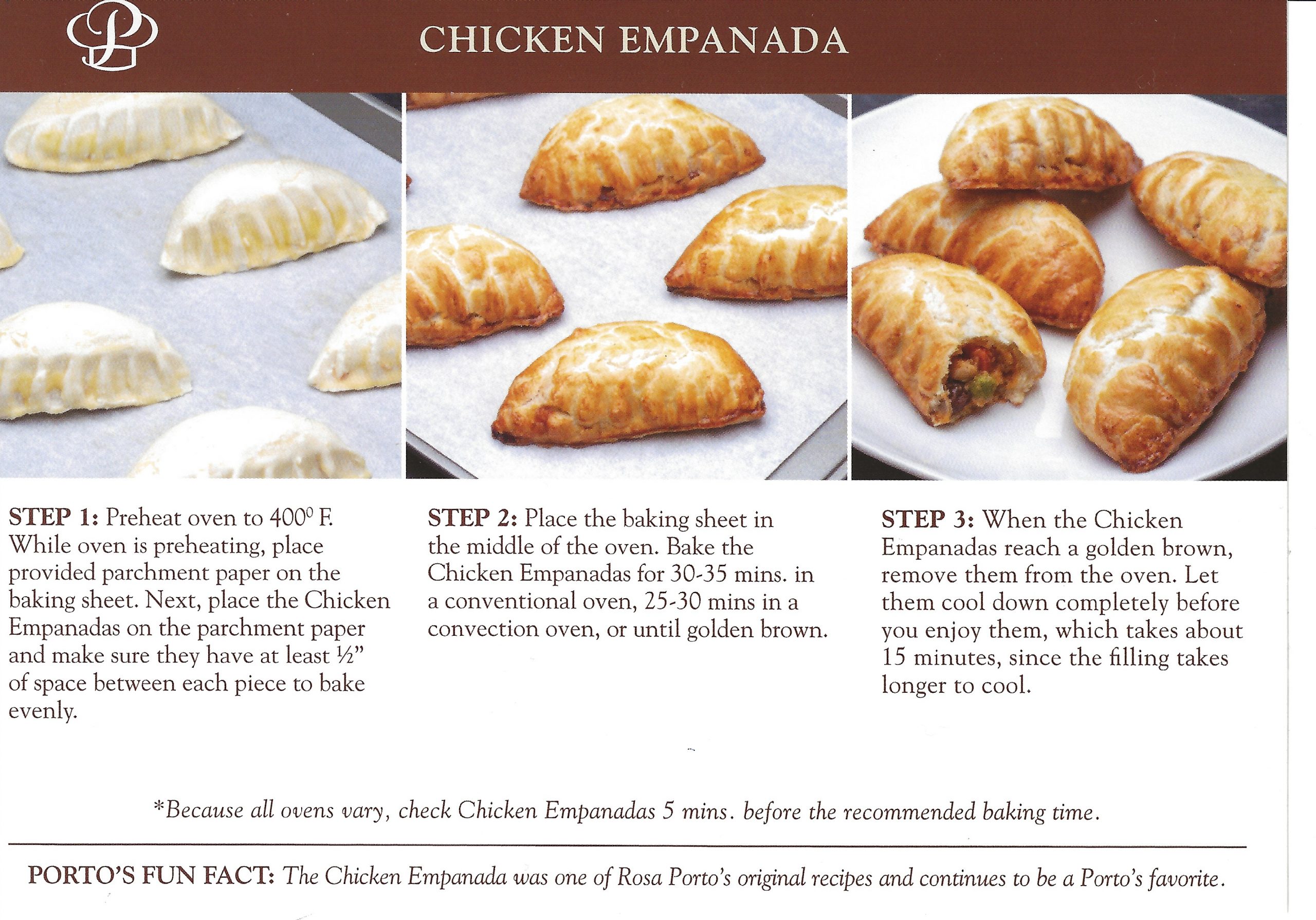 Porto’s Chicken Empanada